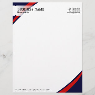 Professional Business Red Blue Letterhead Template