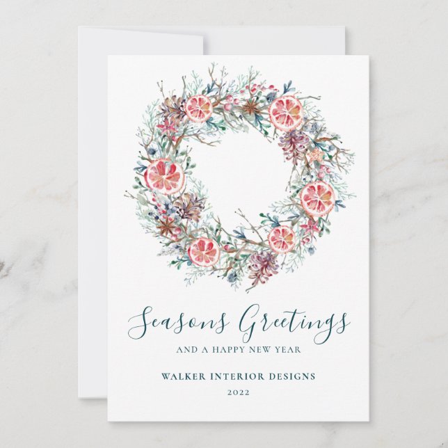 Professional Business Seasons Greetings Christmas Holiday Card (Front)