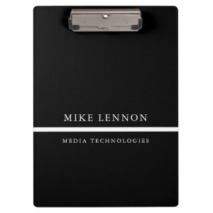 Professional Business Simple Black and White Clipboard