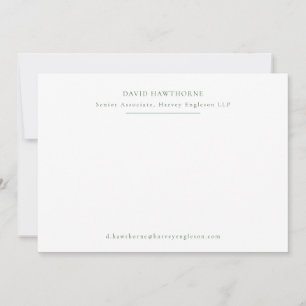 Professional Business Simple Pine Green Note Card