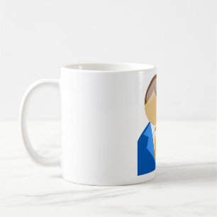 Professional Businessman Icon with Briefcase Coffee Mug