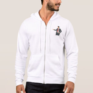 Professional Businessman in Suit with Pointer Hoodie