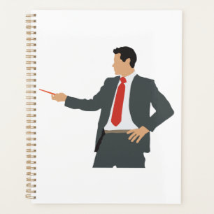 Professional Businessman in Suit with Pointer Planner