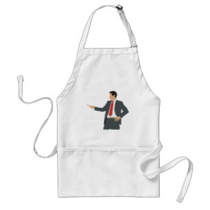 Professional Businessman in Suit with Pointer Standard Apron