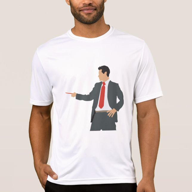 Professional Businessman in Suit with Pointer T-Shirt (Front)
