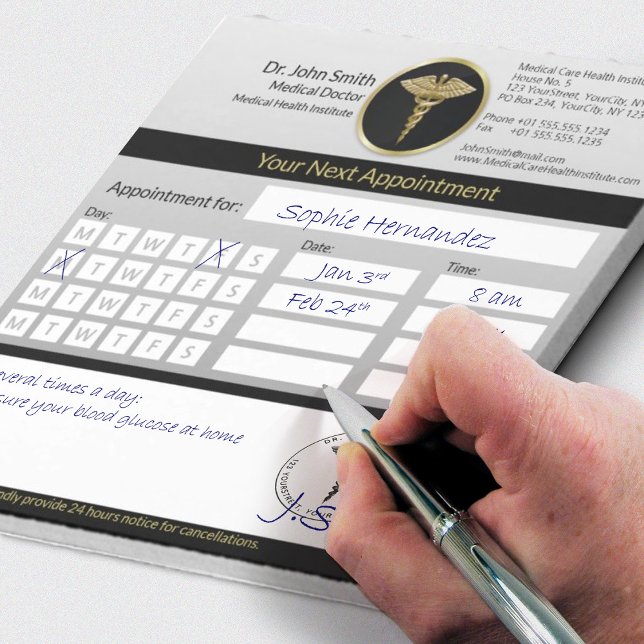 Professional Caduceus Gold Medical Appointment Notepad (Creator Uploaded)