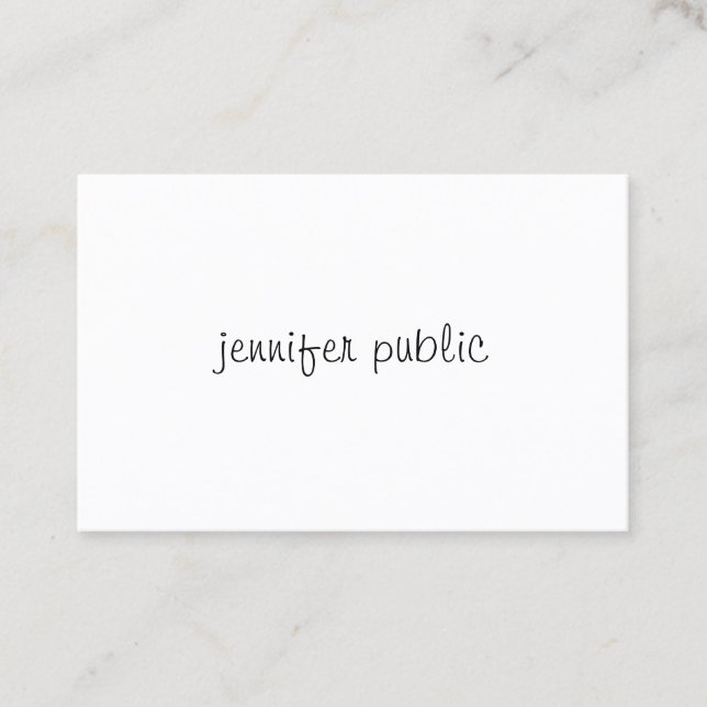 Professional Calligraphed Modern Clean Template Business Card (Front)
