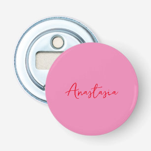Professional calligraphy name custom pink bottle opener