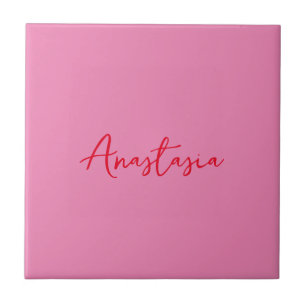 Professional calligraphy name custom pink tile