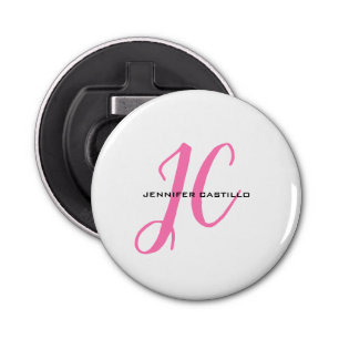 Professional Calligraphy Script Monogram Girly Bottle Opener