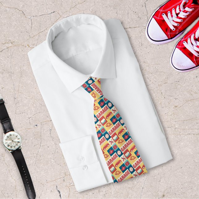 Professional Car Repairman Iconic Small Designed Tie (Creator Uploaded)