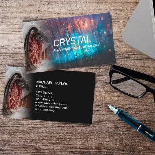 Professional Car Washing and Auto Detailing Business Card