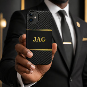Professional Carbon Black & Gold Monogram Case-Mate iPhone Case