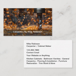 Professional Carpenter And Contractor Business Card