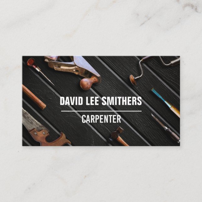 Professional Carpenter tools Business Card (Front)