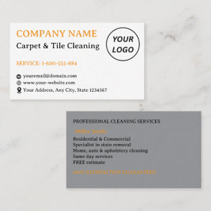Professional Carpet & Tile Cleaning Logo Business Card