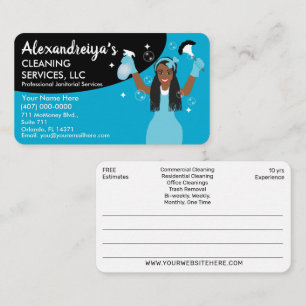 Professional Cartoon Cleaning/Janitorial HouseKeep Business Card