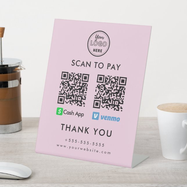 Professional Cash App Venmo QR Code Scan to Pay Pedestal Sign (In SItu)