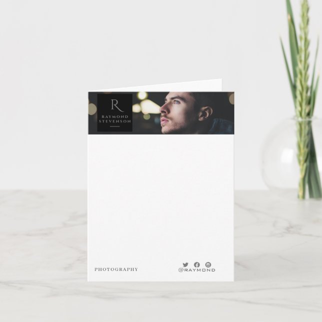 Professional Casual Modern Photography Note Card (Front)