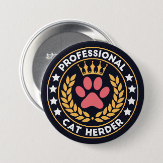 Professional cat herder 7.5 cm round badge