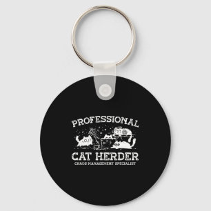 Professional cat herder chaos management key ring