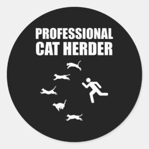 Professional Cat Herder Funny Herding Cats Classic Round Sticker