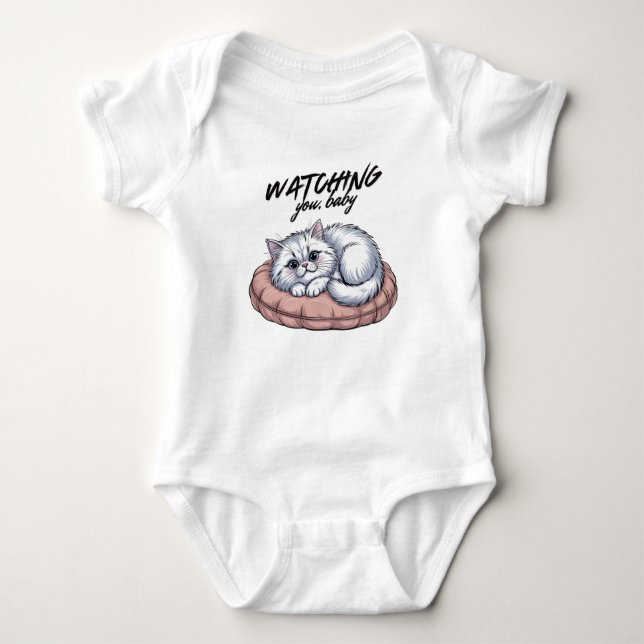 Professional Cat Napper Funny Baby Bodysuit (Front)