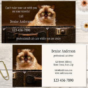 Professional Cat Sitter Business Card