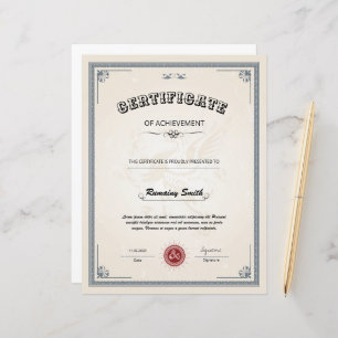 Professional Certificate of Achievement Template