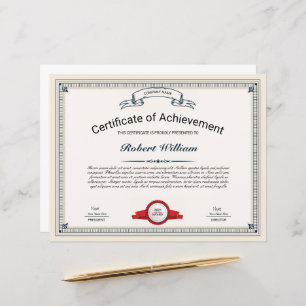 Professional Certificate of Achievement Template