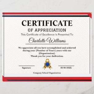 Professional Certificate of Appreciation