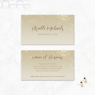 Professional Champaign Gold Minimal Subtle Sparkle Business Card