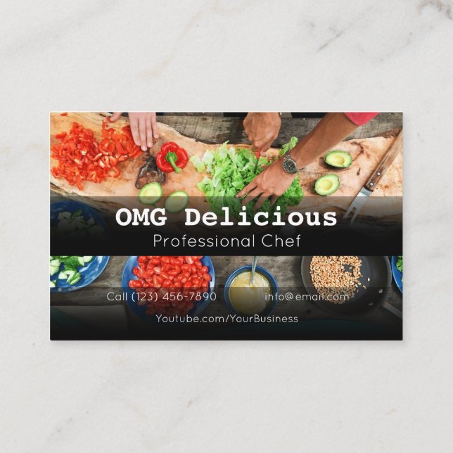 Professional Chef Cook Food Cooking Restaurant Business Card (Back)
