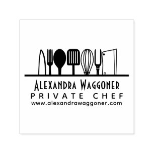 Professional Chef, Cooking Utensils Business Logo Self-inking Stamp