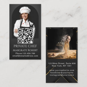 Professional Chef Minimalist Black Typography Business Card