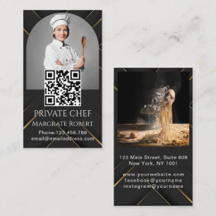 Professional Chef Restaurant Cook Catering Black  Business Card