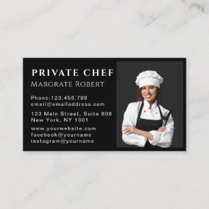 Professional Chef Restaurant Cook Catering photo Business Card
