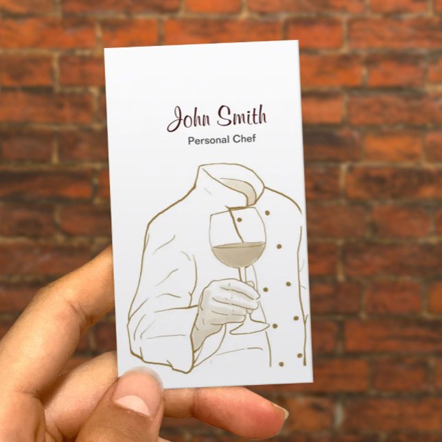 Professional Chef & Wine  Business Card (Creator Uploaded)