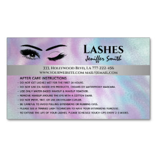 Professional chic holographic lashes after care magnetic business card