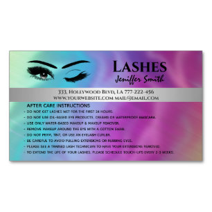 Professional chic holographic lashes after care magnetic business card