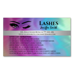 Professional chic holographic lashes after care magnetic business card