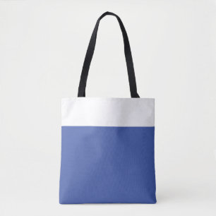 Professional Chic Medium Blue White Colour Block Tote Bag