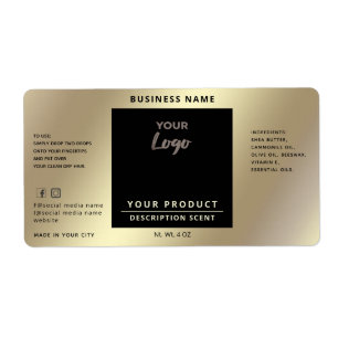 Professional chic simple logo gold product label