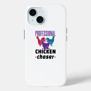 Professional Chicken Chaser Colourful Chickens iPhone 15 Case