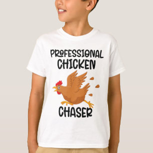 Professional Chicken Chaser Funny Farm Farmer Kids T-Shirt