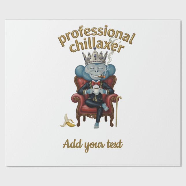 Professional Chillaxer Monkey king Funny Cool App Wrapping Paper (Flat)