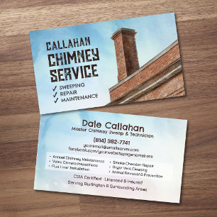 Professional chimney sweep and repair business card