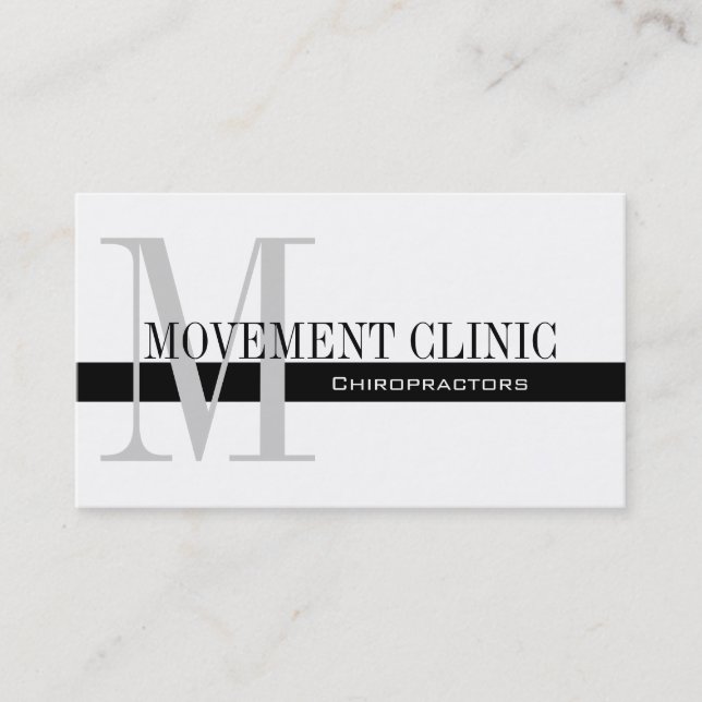 Professional Chiropractic Business Cards Black (Front)