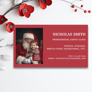 Professional Christmas Santa Claus Photo Business Card