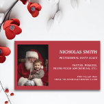 Professional Christmas Santa Claus Photo Business Card<br><div class="desc">Simple professional Christmas Santa Claus photo business card to advertise your Christmas business this holiday season.Designed by Patricia Alvarez.</div>
